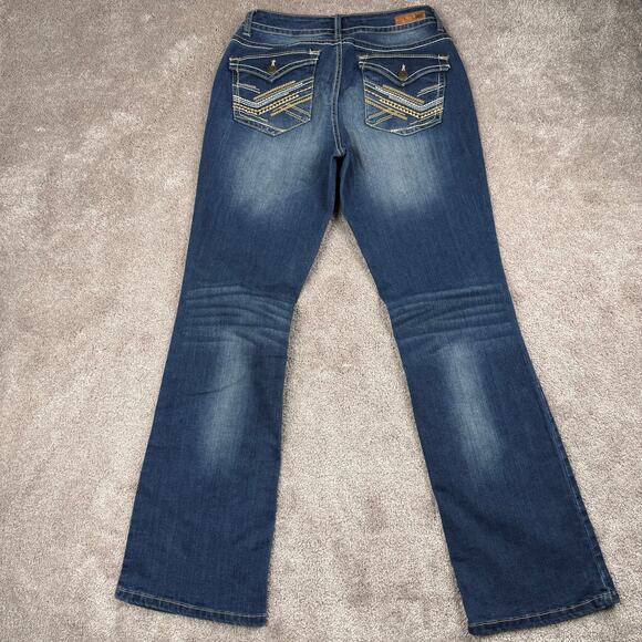 Lei Bridget Curvy Bootcut Jeans Size 9 Western Cowgirl Boho Dark Wash - Picture 3 of 5